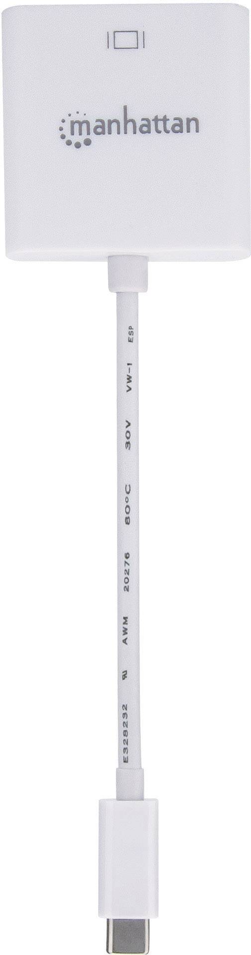 Manhattan 152914 USB Adapter [1x USB-C® Stecker - 1x DVI-Buchse 24+5pol.] Weiß 8.00 cm