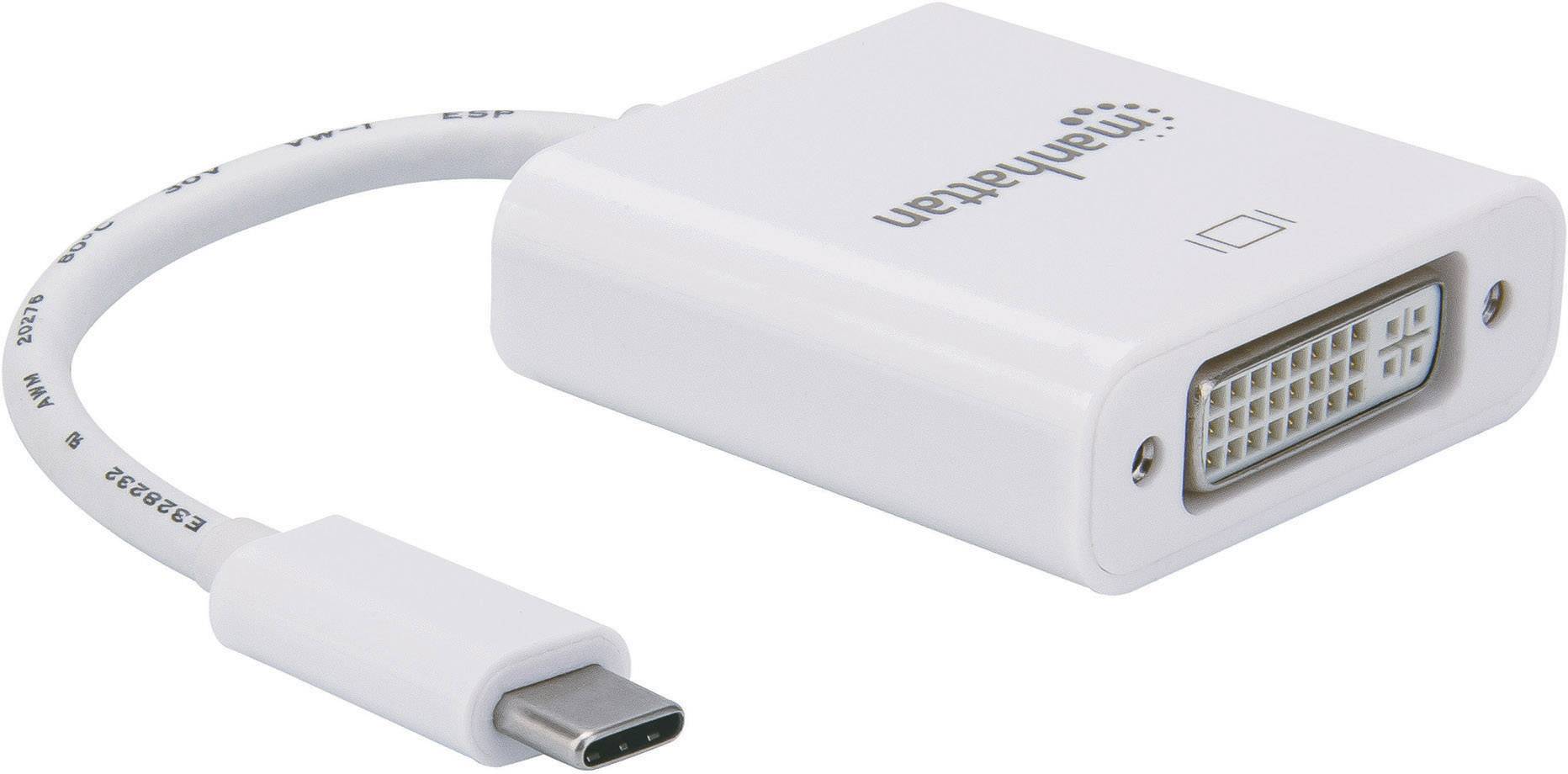 Manhattan 152914 USB Adapter [1x USB-C® Stecker - 1x DVI-Buchse 24+5pol.] Weiß 8.00 cm