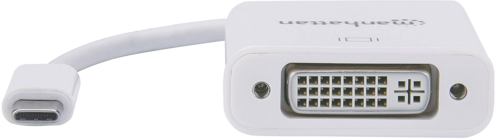 Manhattan 152914 USB Adapter [1x USB-C® Stecker - 1x DVI-Buchse 24+5pol.] Weiß 8.00 cm
