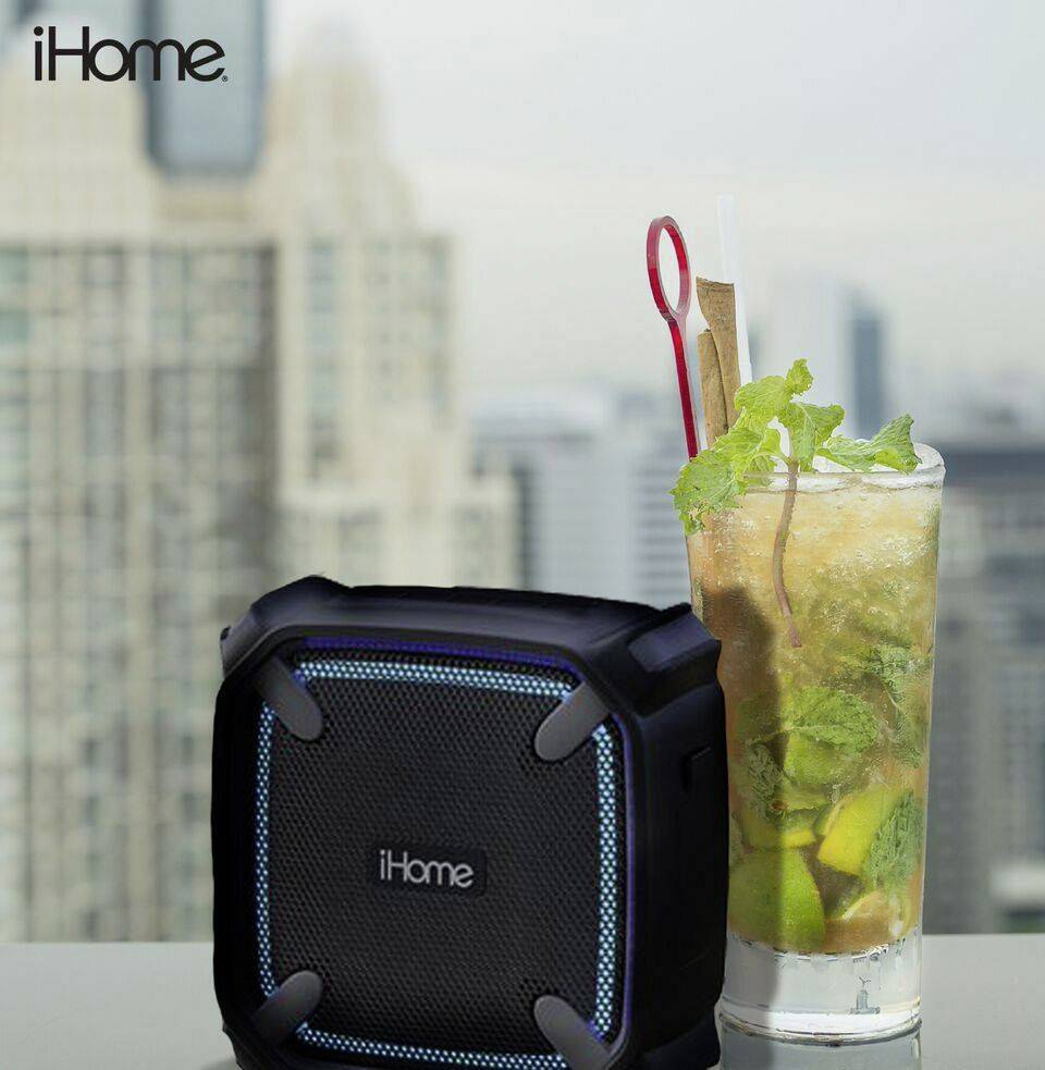 IHome iBT371 weatcher Touch Bluetooth® Lautsprecher Freisprechfunktion, Outdoor, staubfest, stoßfest, Wasserfest Schwarz