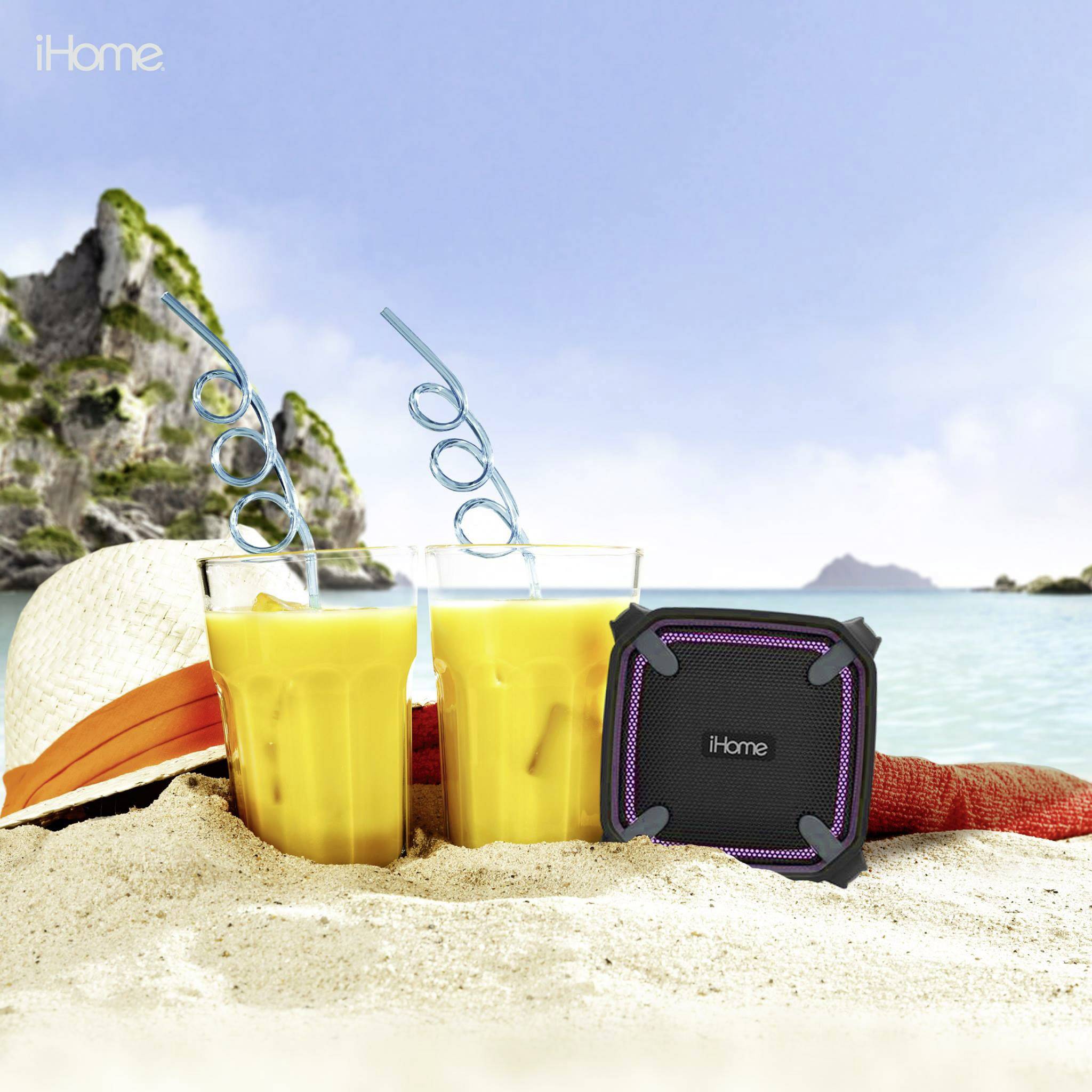 IHome iBT371 weatcher Touch Bluetooth® Lautsprecher Freisprechfunktion, Outdoor, staubfest, stoßfest, Wasserfest Schwarz