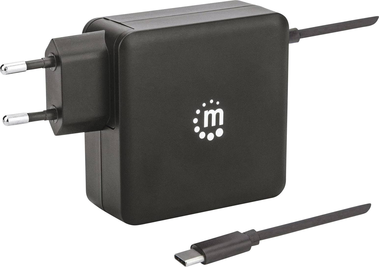 Manhattan USB Ladegerät 60 W USB 2.0 Buchse A, USB-C® Stecker Steckdose USB Power Delivery (USB-PD)
