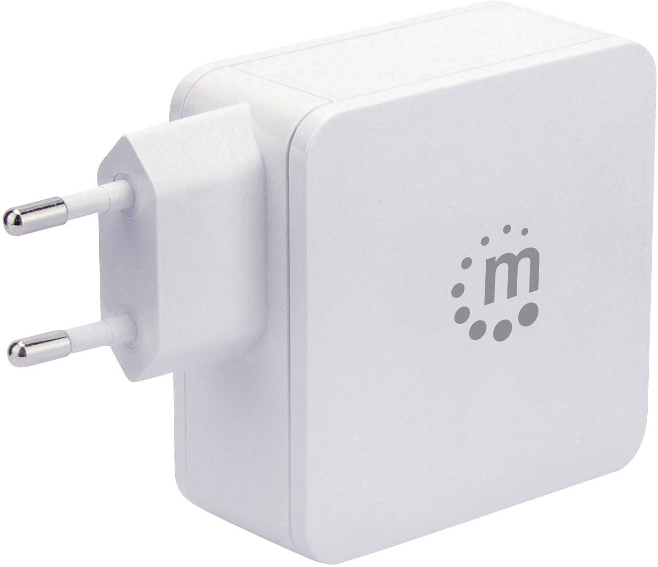 Manhattan USB Ladegerät 45 W USB 2.0 Buchse A, USB-C® Buchse Weiß Steckdose USB Power Delivery (USB-PD)