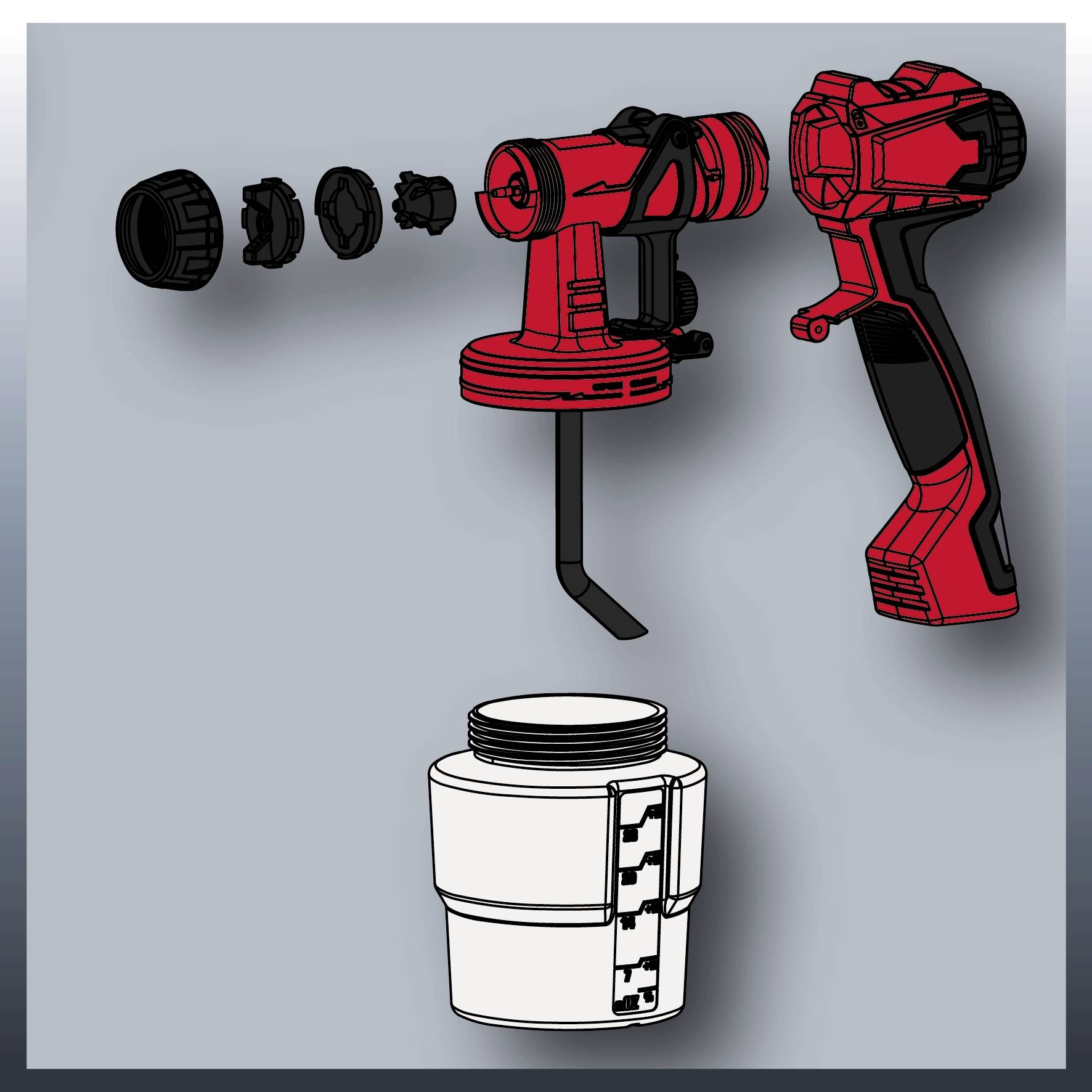 Einhell TC-SY 600 S Farbsprühsystem 600W Fördermenge (max.) 1000 ml/min