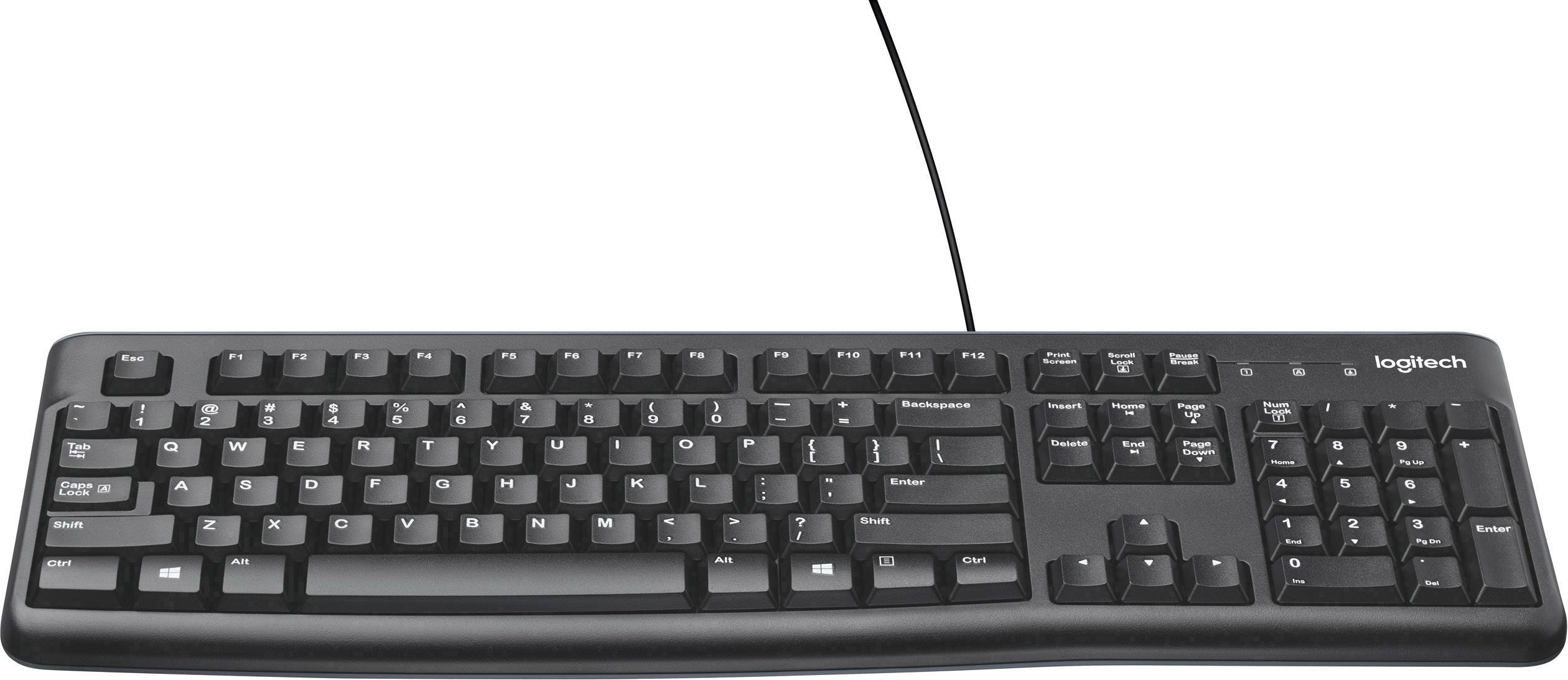 Logitech K120 USB Tastatur US-Englisch, QWERTY Schwarz Spritzwassergeschützt