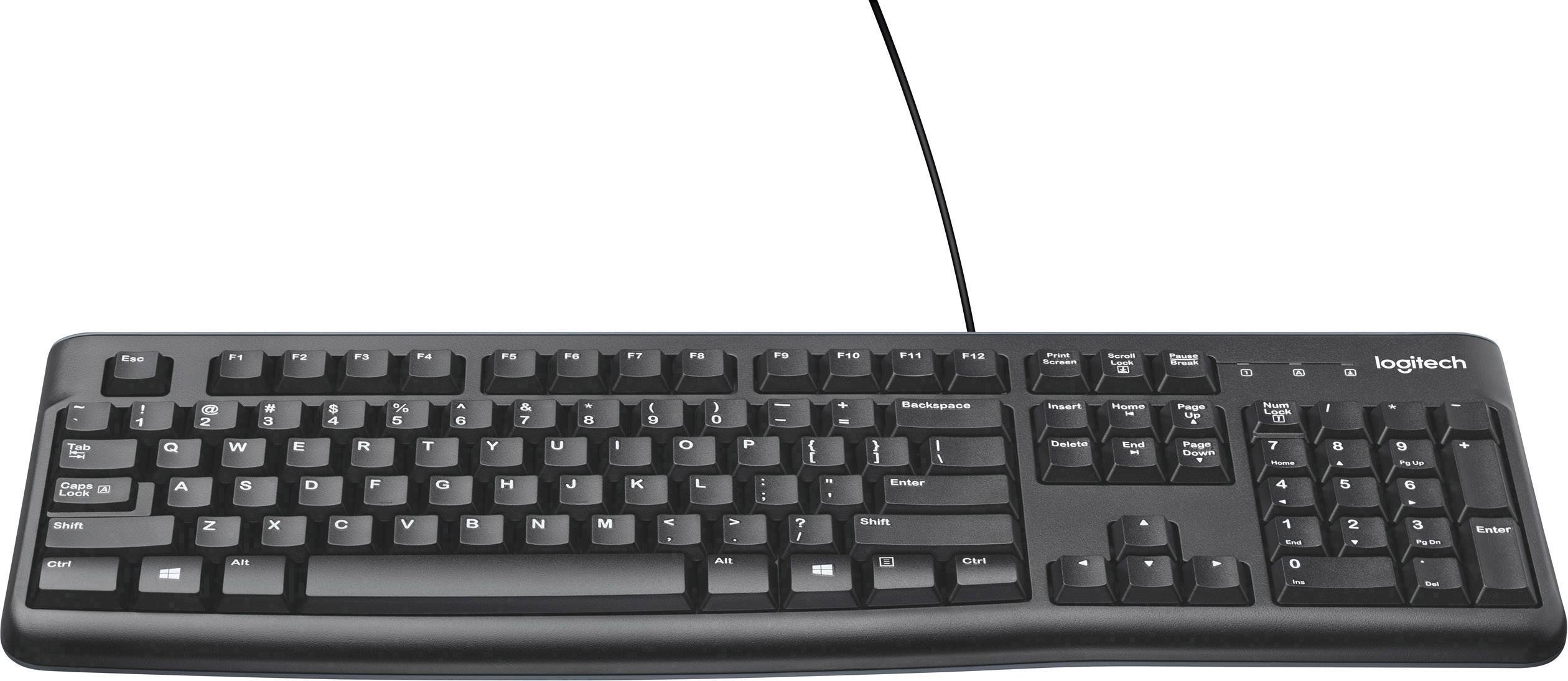 Logitech K120 USB Tastatur Tschechisch Schwarz Spritzwassergeschützt