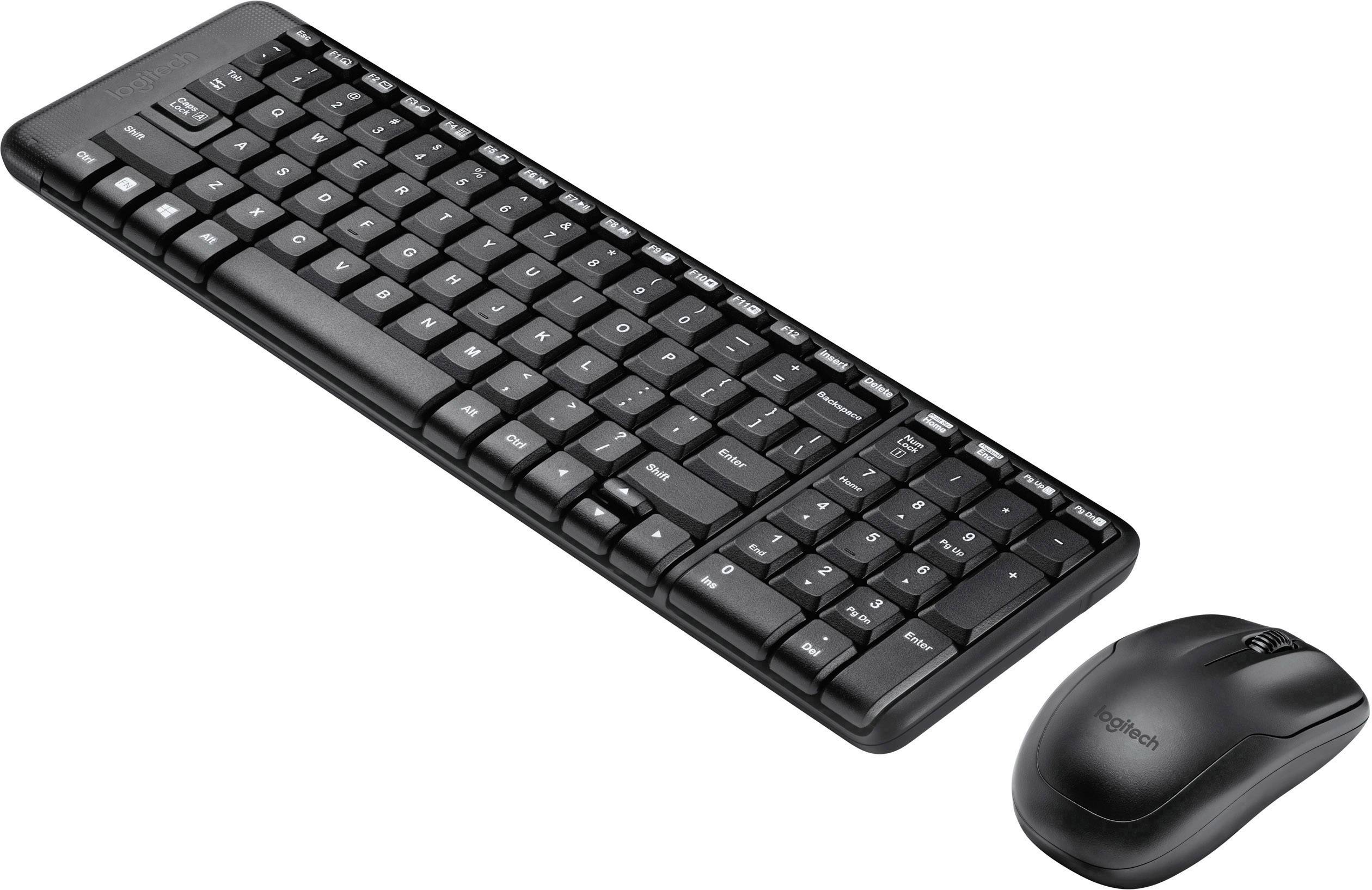 Logitech MK220 Funk Tastatur, Maus-Set UK-Englisch, QWERTY Schwarz