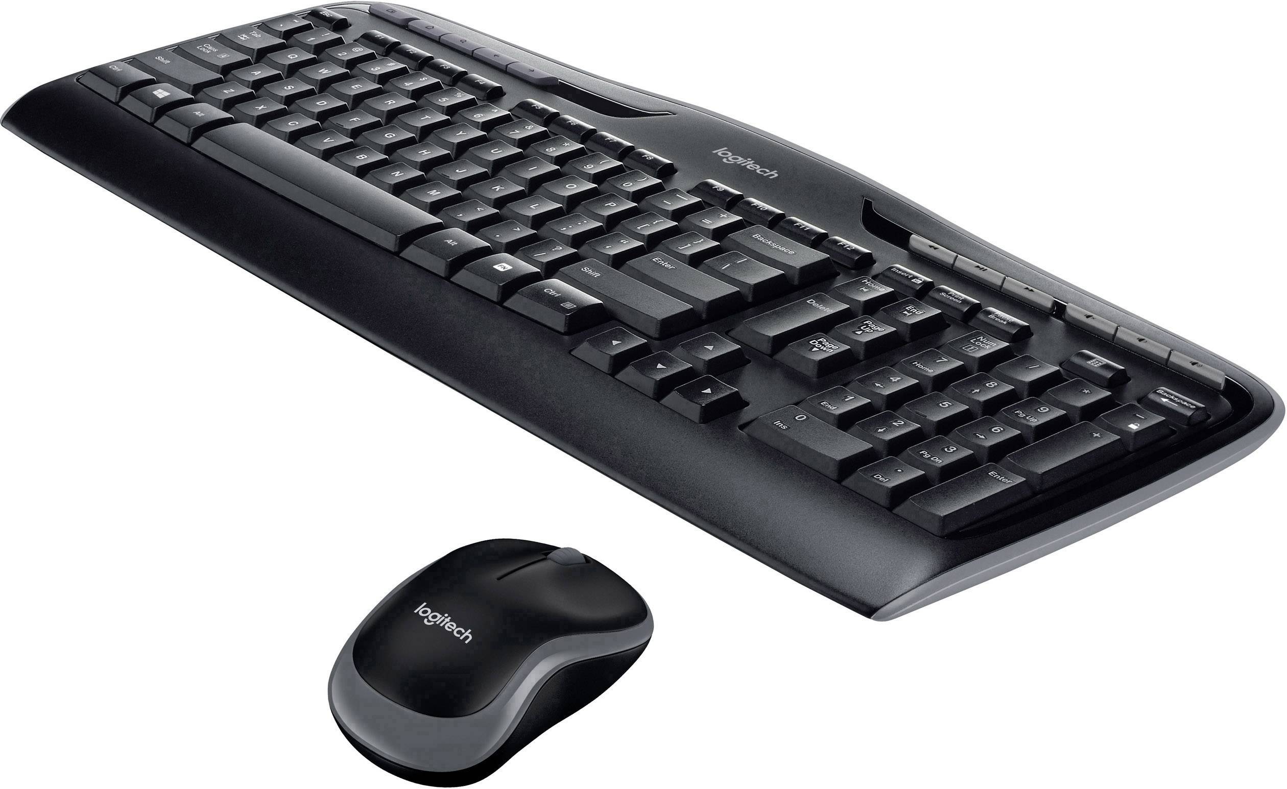 Logitech MK330 Funk Tastatur, Maus-Set Multimediatasten US-Englisch, QWERTY Schwarz