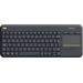 Logitech K400+ Funk Tastatur Tschechisch Schwarz Integriertes Touchpad, Maustasten, Multimediataste Logitech K400+ Funk Tastatur Tschechisch Schwarz Integriertes Touchpad, Maustasten, Multimediataste