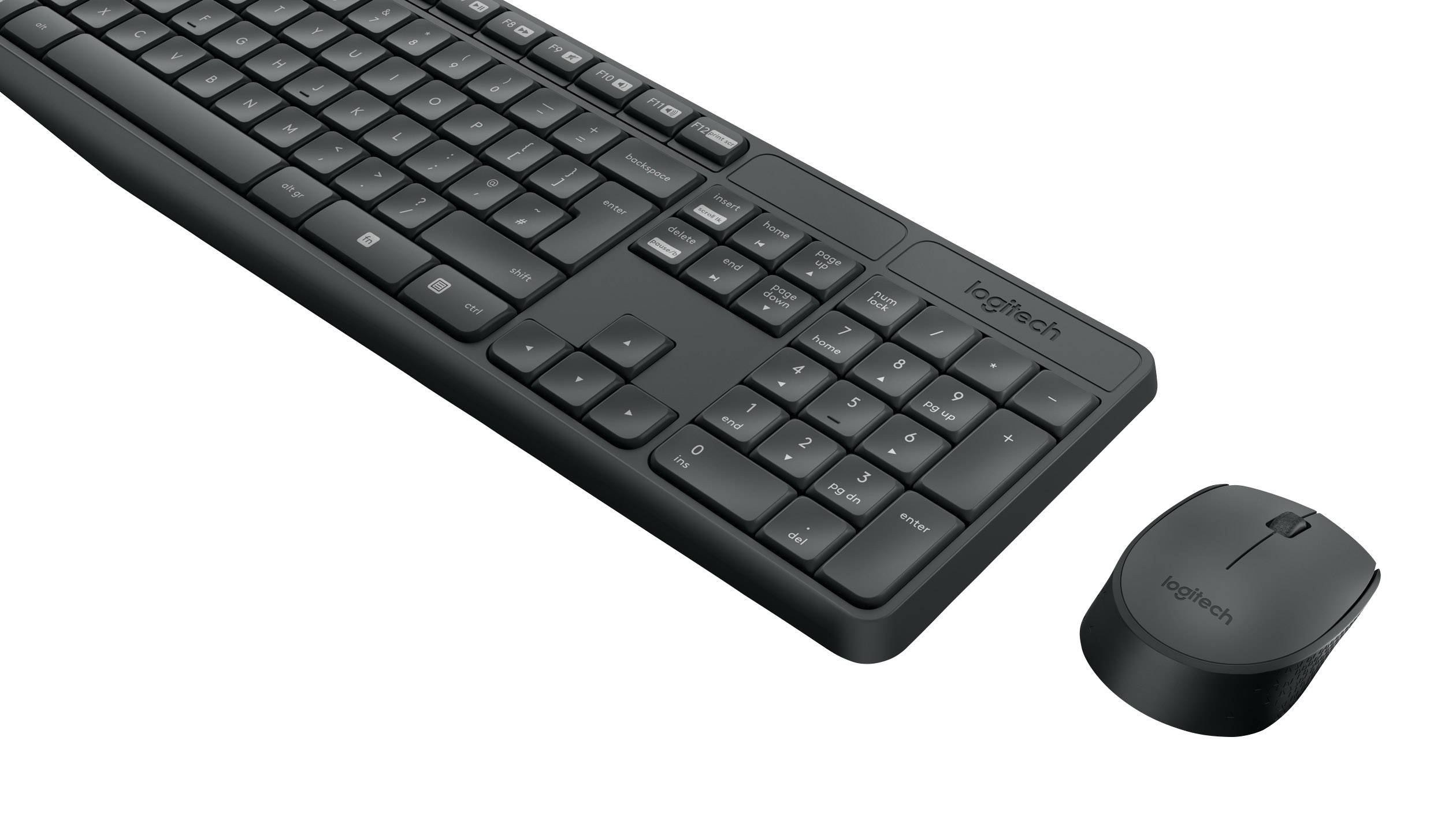 Logitech MK235 Funk Tastatur, Maus-Set Italienisch, QWERTY Schwarz