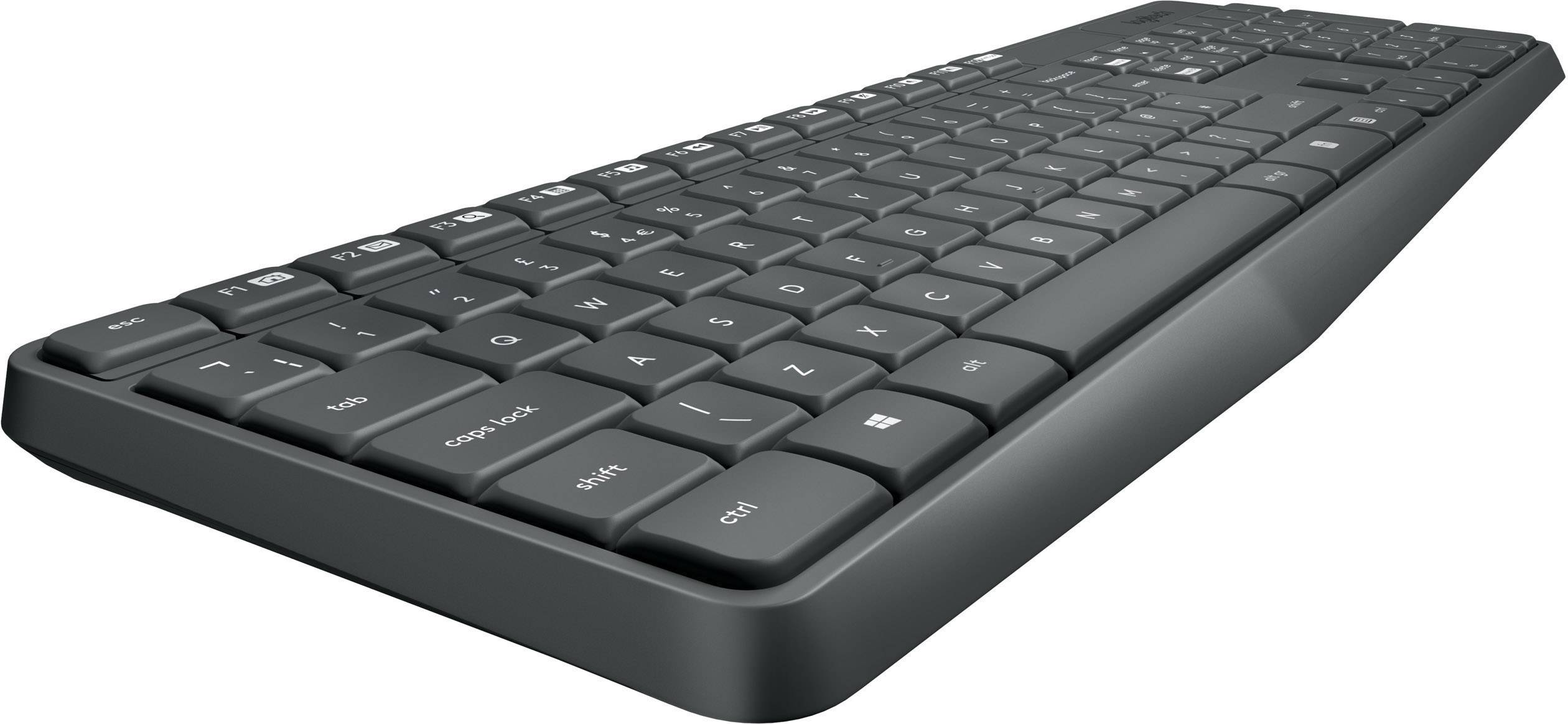 Logitech MK235 Funk Tastatur, Maus-Set Italienisch, QWERTY Schwarz