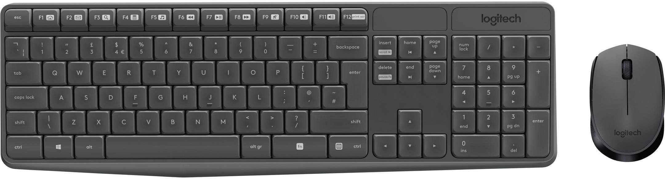 Logitech MK235 Funk Tastatur, Maus-Set Portugiesisch Schwarz