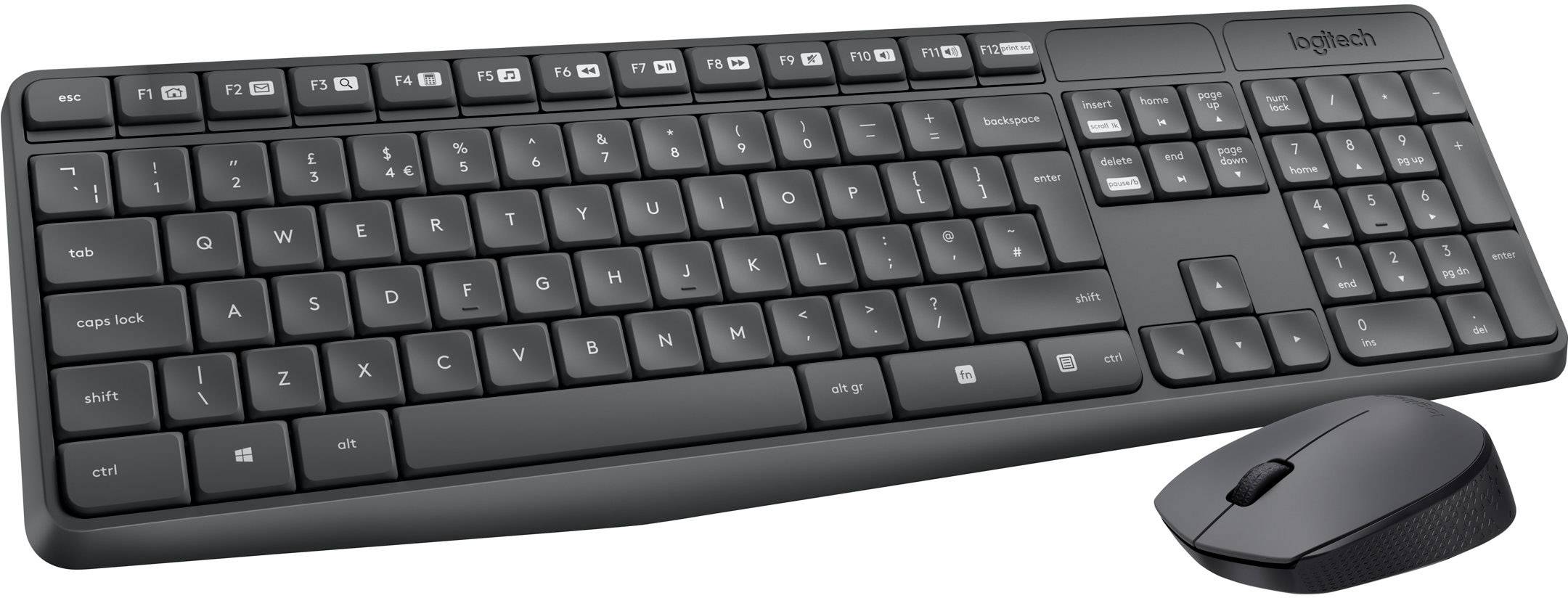 Logitech MK235 Funk Tastatur, Maus-Set Portugiesisch Schwarz