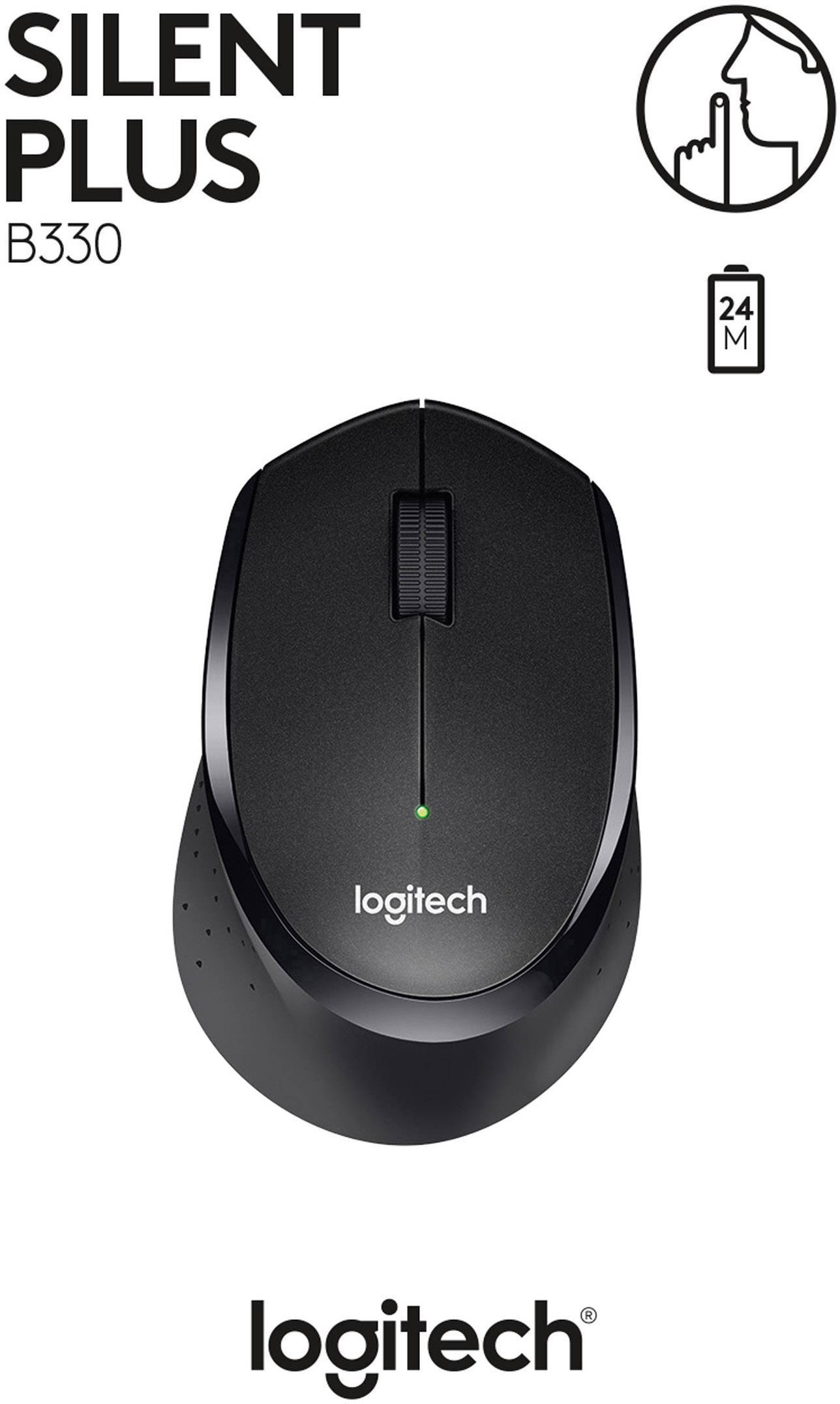 Logitech B330 Silent+ Maus Funk Optisch Schwarz 3 Tasten 1000 dpi