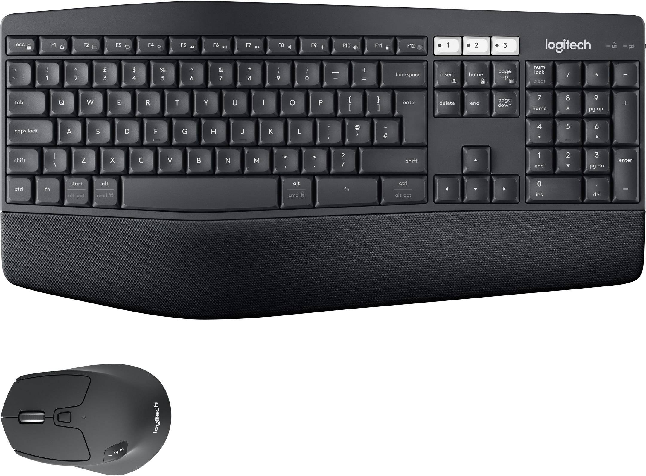 Logitech MK850 PERFORMANCE Bluetooth® Tastatur, Maus-Set Ergonomisch UK-Englisch, QWERTY Schwarz