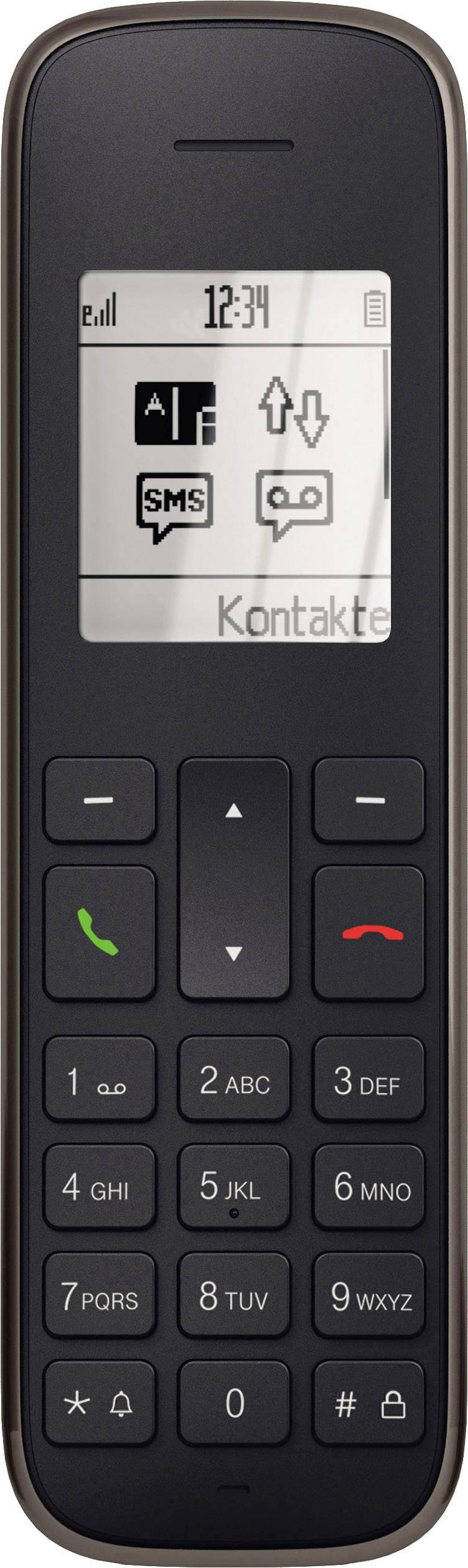 Telekom PA 207 plus 1 DECT Schnurloses Telefon analog Anrufbeantworter, inkl. Mobilteil Schwarz