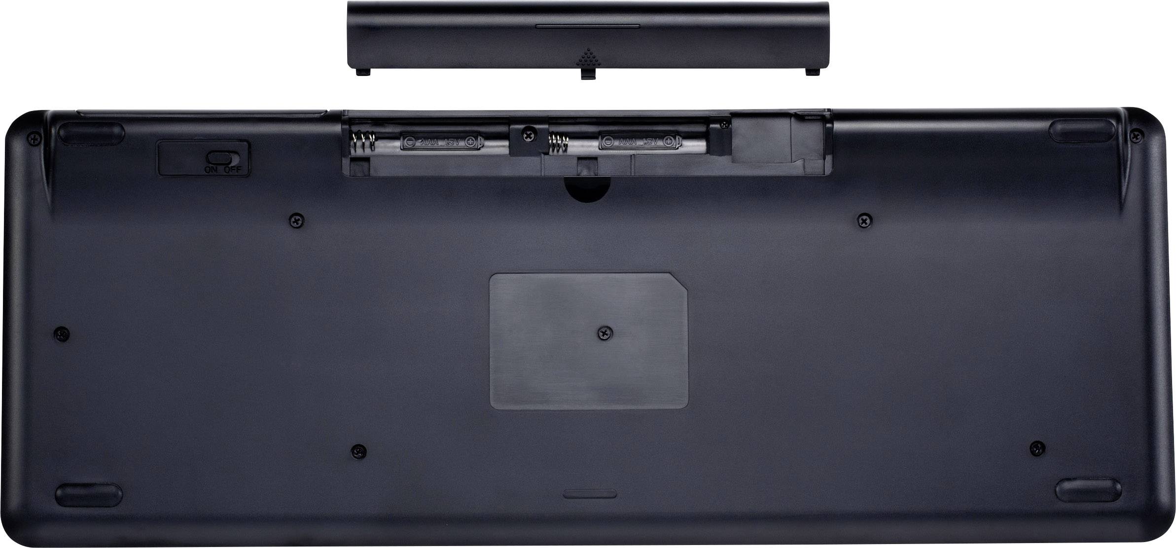 Renkforce MT-1006 Funk Tastatur, Touchpad Deutsch, QWERTZ Schwarz Integriertes Touchpad, Maustasten, Multimediatasten