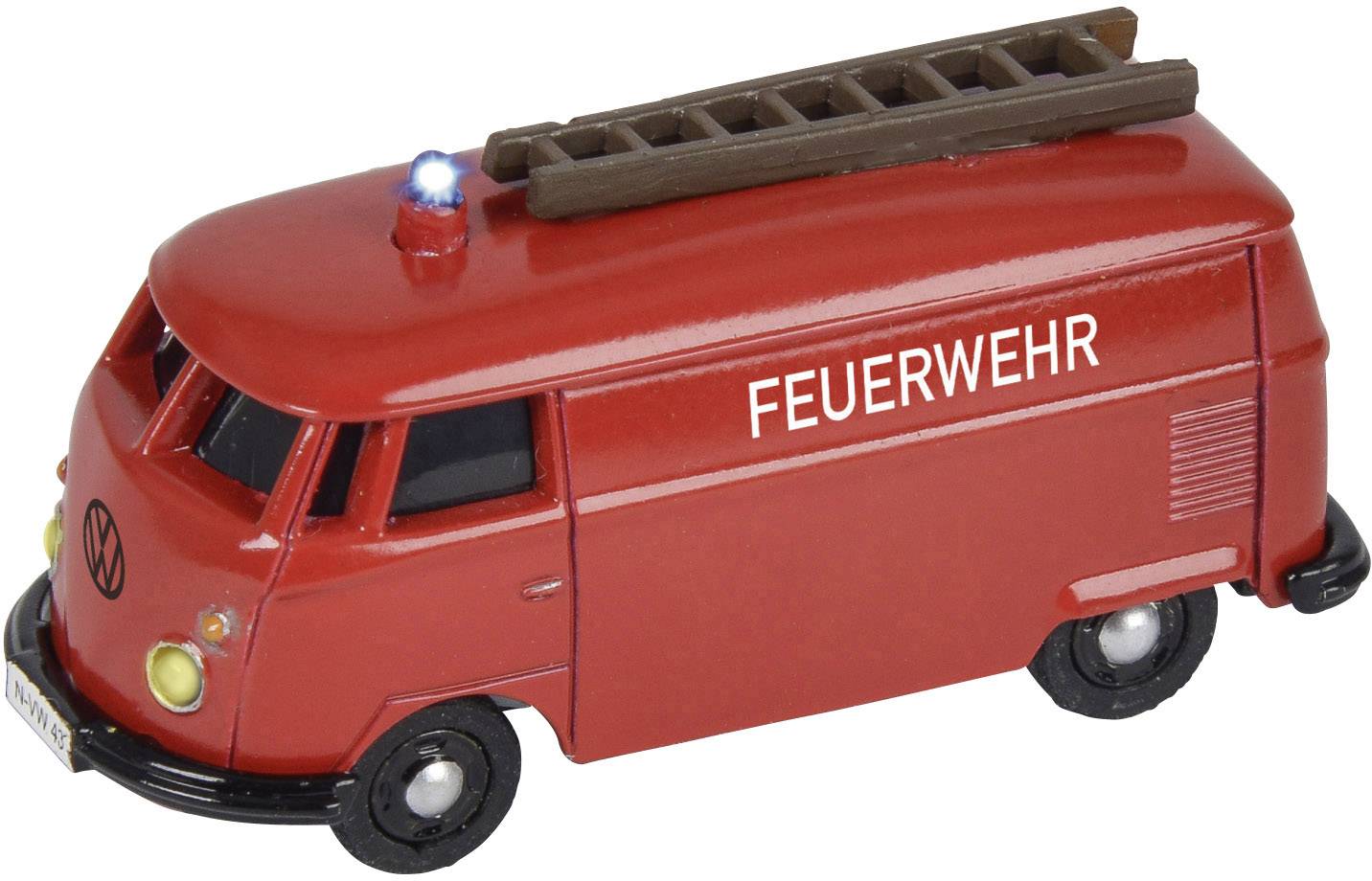 Carson Modellsport 500504120 VW Bus T1 Kastenwagen Feuerwehr 1:87 RC Modellauto Elektro Straßenmodell Heckantrieb (2WD) inkl