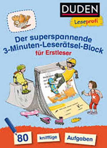 Duden Der superspannende 3-Minuten-Leserätsel-Block für Erstleser 73733384