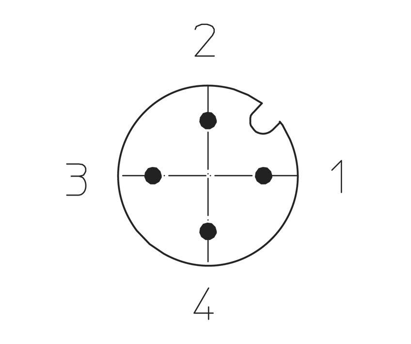 Lutronic 1086 Sensor-/Aktor-Steckverbinder, konfektioniert M12 Stecker, gerade 5.00m Polzahl Sensoren: 4 1St.