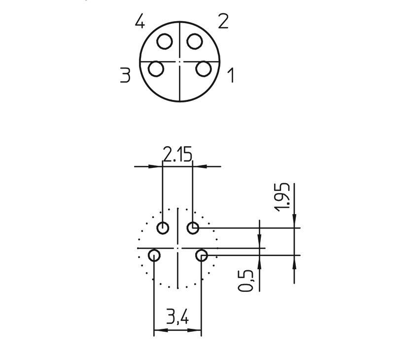 Lutronic 1221 Sensor-/Aktor-Einbausteckverbinder M8 Buchse, Einbau Polzahl Sensoren: 4 1 St.