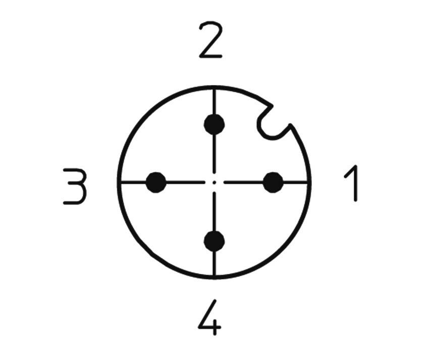Lutronic 1237 Sensor-/Aktor-Einbausteckverbinder M12 Stecker, Einbau 0.50m Polzahl Sensoren: 4 1St.