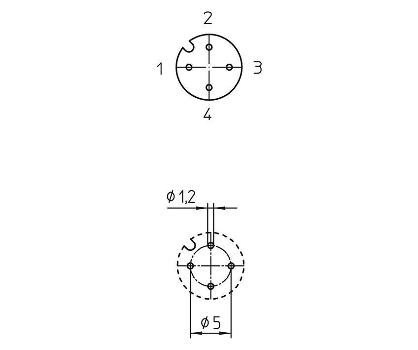 Lutronic 1228 Sensor-/Aktor-Einbausteckverbinder M12 Buchse, Einbau Polzahl Sensoren: 4 1 St.
