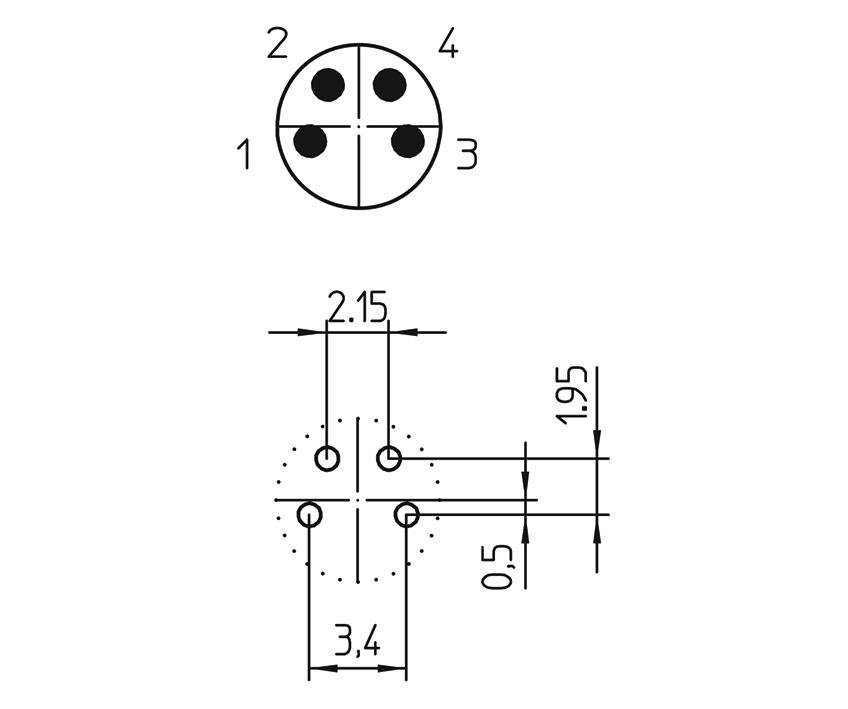 Lutronic 1225 Sensor-/Aktor-Einbausteckverbinder M8 Stecker, Einbau Polzahl Sensoren: 4 1St.