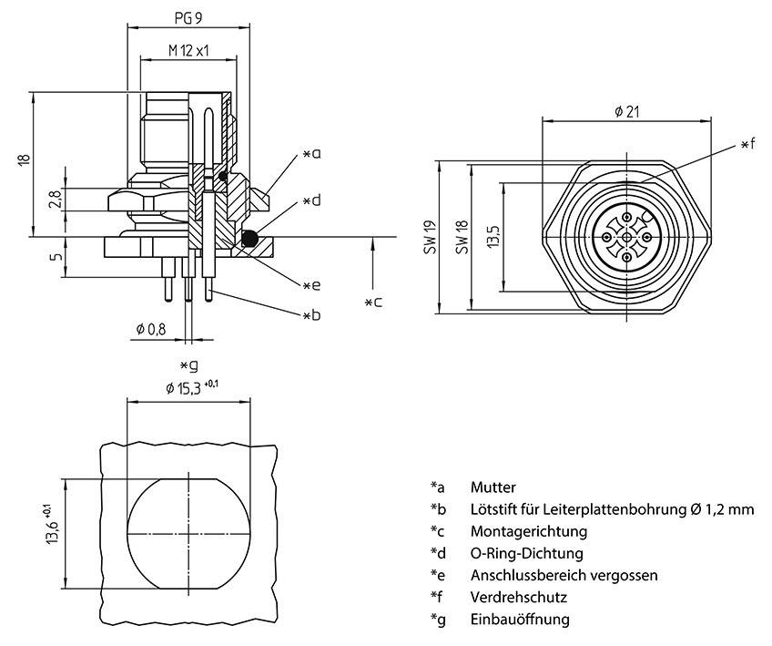 Lutronic 1235 Sensor-/Aktor-Einbausteckverbinder M12 Stecker, Einbau Polzahl Sensoren: 5 1St.