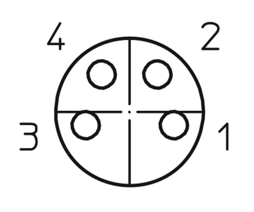 Lutronic 1223 Sensor-/Aktor-Einbausteckverbinder M8 Buchse, Einbau 0.50m Polzahl Sensoren: 4 1St.