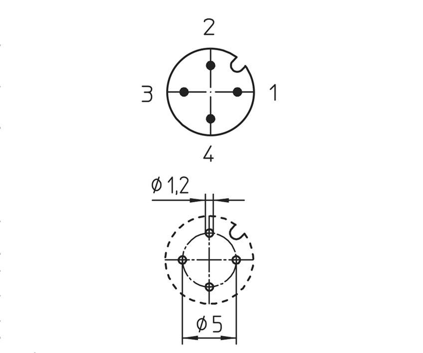 Lutronic 1234 Sensor-/Aktor-Einbausteckverbinder M12 Stecker, Einbau Polzahl Sensoren: 4 1St.