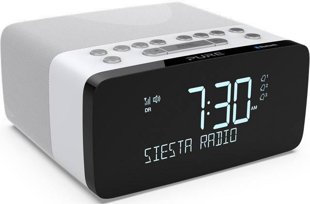 Pure Siesta Charge Radiowecker DAB+, UKW Bluetooth®, USB Akku-Ladefunktion Weiß