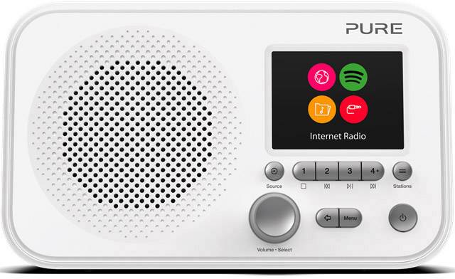 Pure Elan IR3 Internet Kofferradio AUX, WLAN, Internetradio Spotify Weiß