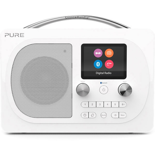 Pure Evoke H4 Prestige Tischradio DAB+, UKW AUX, Bluetooth® wiederaufladbar Weiß