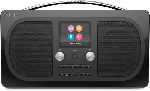 Evoke H6 Prestige Tischradio DAB+, UKW AUX, Bluetooth® wiederaufladbar Schwarz