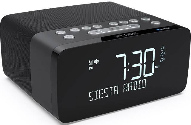 Pure Siesta Charge Radiowecker DAB+, UKW Bluetooth®, USB Akku-Ladefunktion Graphit