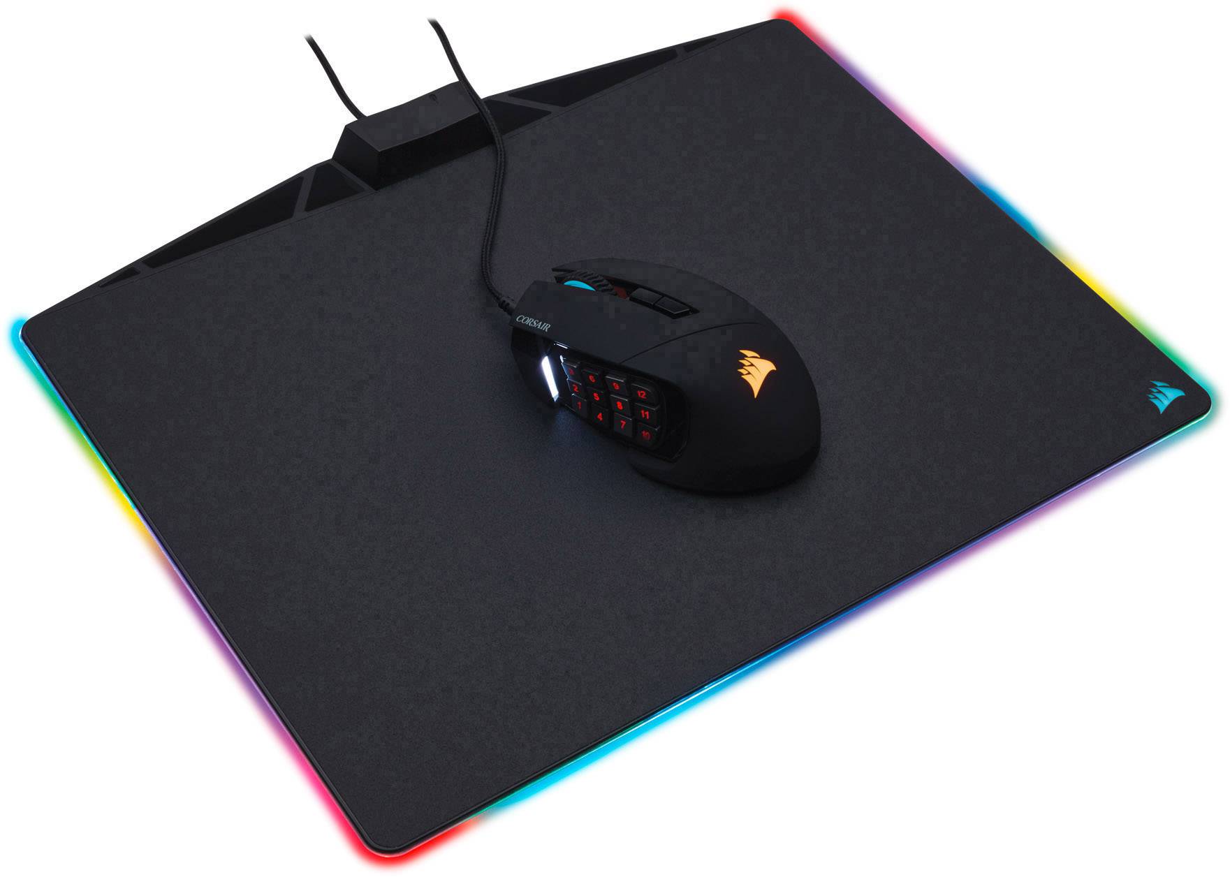 Corsair MM800 Polaris RGB Gaming-Mauspad (generalüberholt) (sehr gut) Beleuchtet, USB-Anschluss Schwarz, RGB