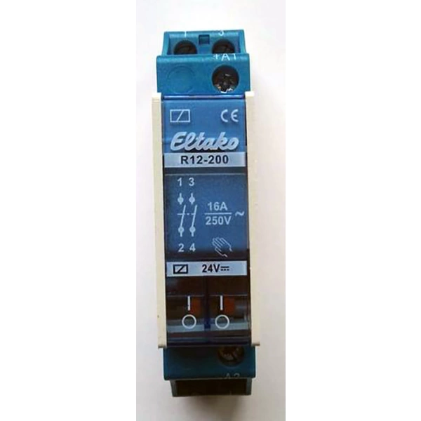 Eltako R12-200-24V DC Schaltrelais Nennspannung: 24V Schaltstrom (max.): 8A 2 Schließer 1St. Eltako R12-200-24V DC Schaltrelais Nennspannung: 24V Schaltstrom (max.): 8A 2 Schließer 1St.