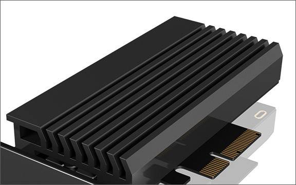 ICY BOX IB-PCI214M2-HSL 1 Port M.2 Controller PCIe x4 Passend für (SSD): 2230, 2242, 2260, 2280 Passive Kühlung