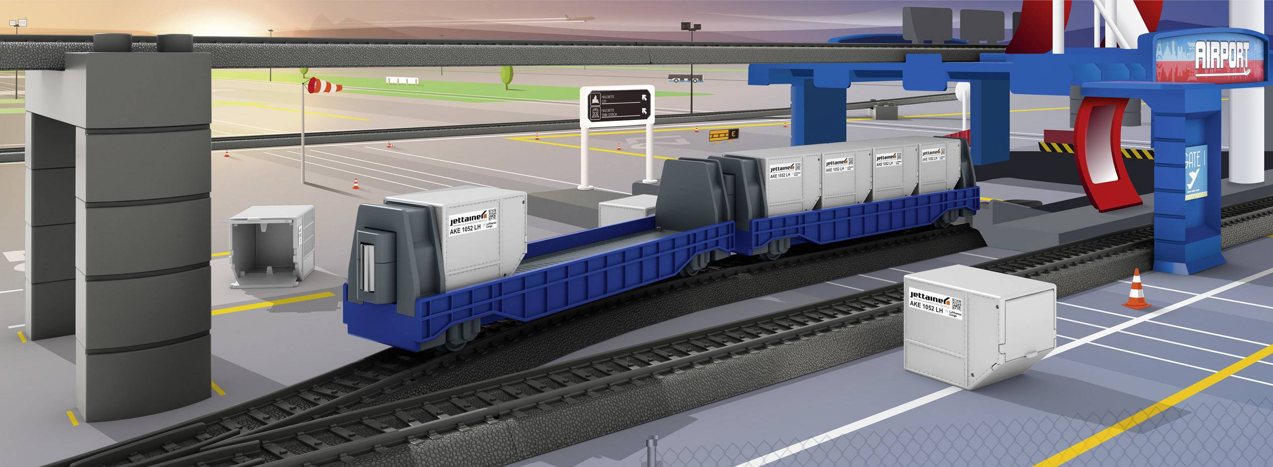 Märklin World 44117 H0 2er-Set Airport Jettainer