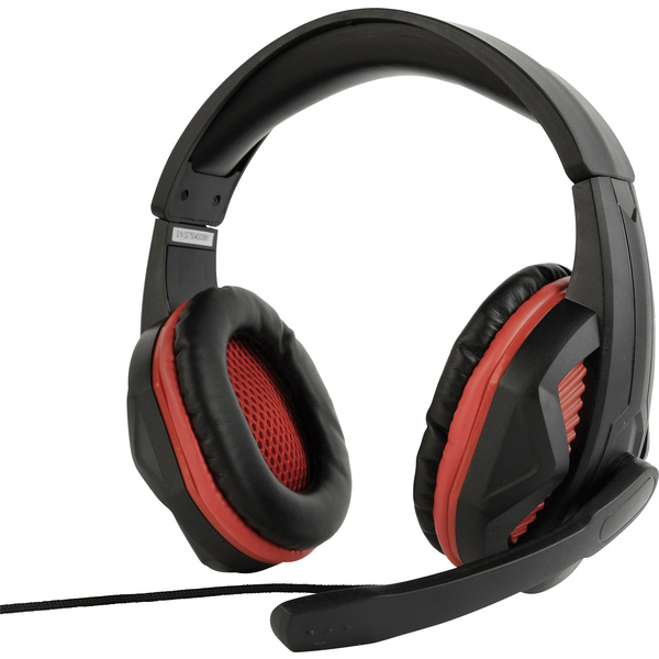 Gembird GHS-03 Gaming Over Ear Headset kabelgebunden Stereo Schwarz, Rot Lautstärkeregelung