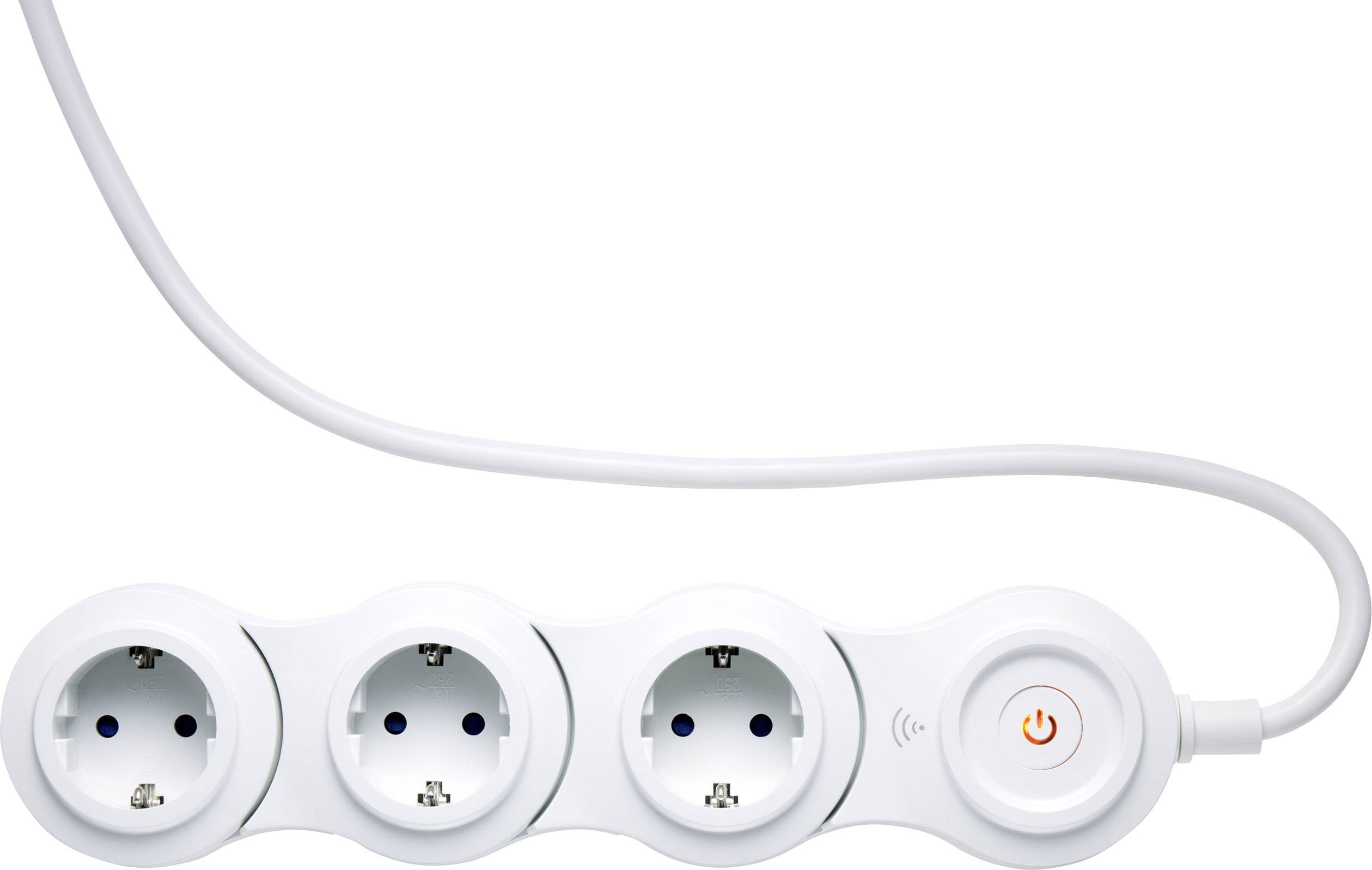 Basetech BT-1911220 WiFi-Steckdosenleiste 3fach Weiß Flachstecker 1St.