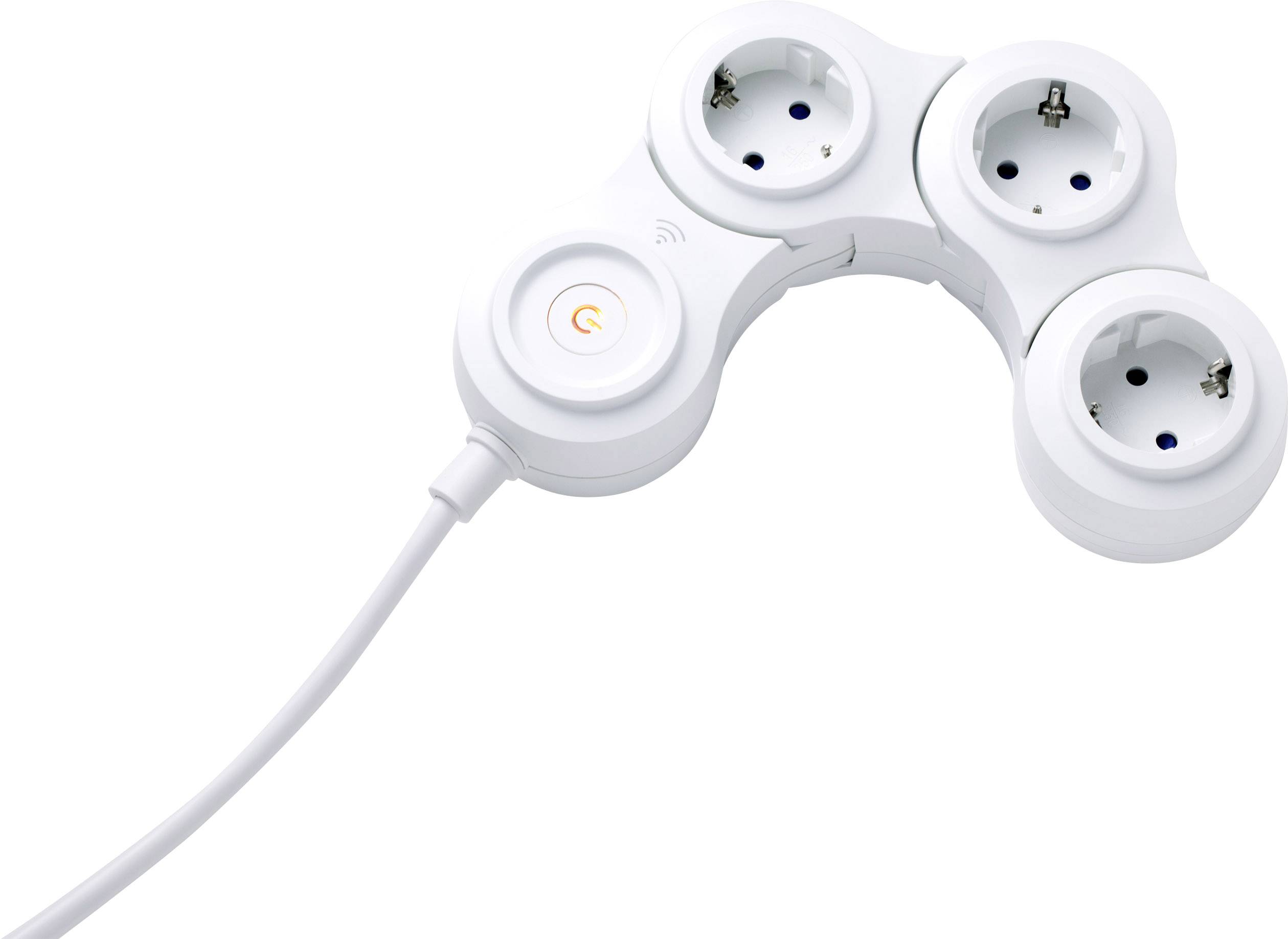 Basetech BT-1911220 WiFi-Steckdosenleiste 3fach Weiß Flachstecker 1St.