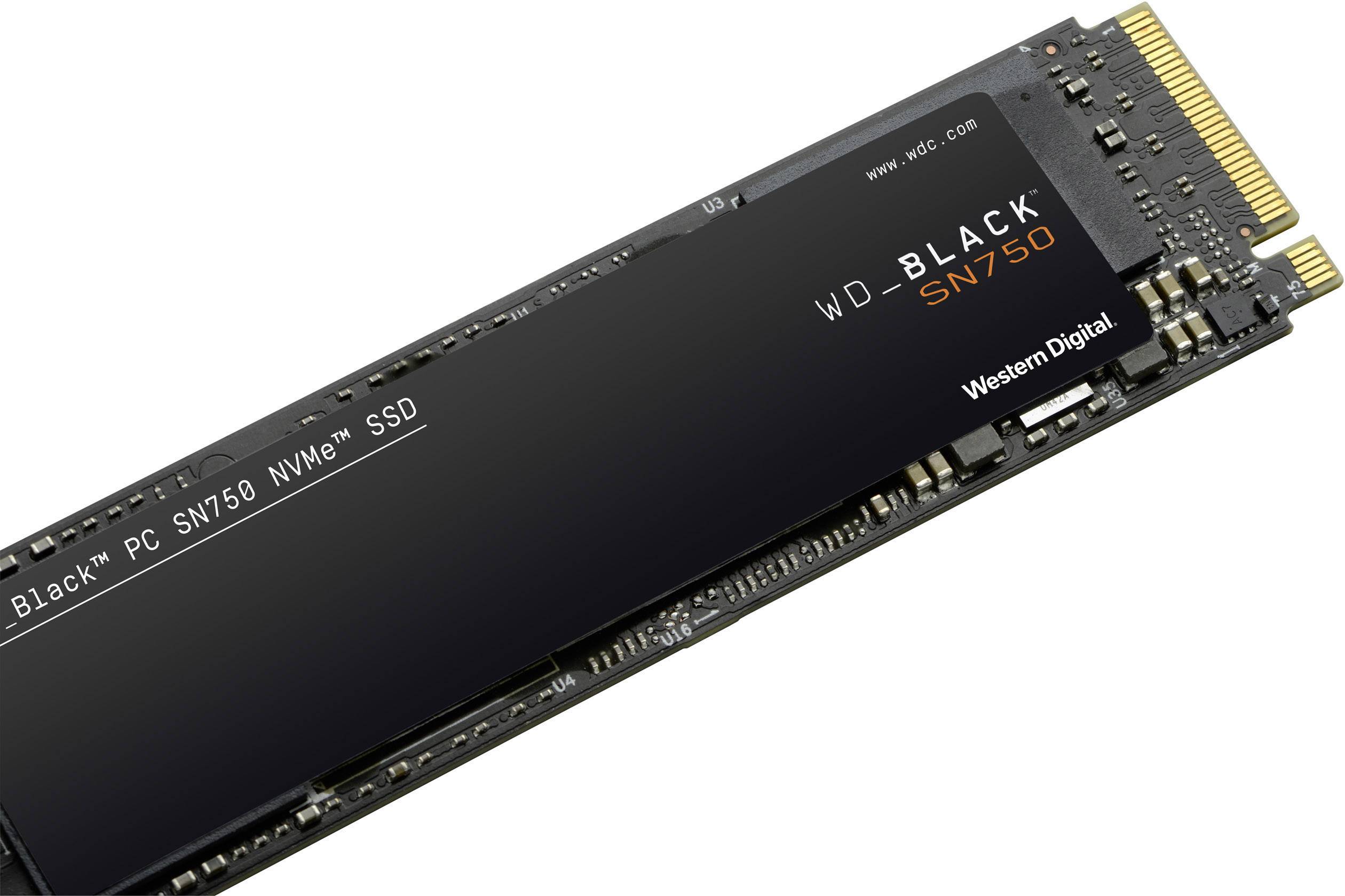 WD Black™ SN750 500 GB Interne M.2 PCIe NVMe SSD 2280 M.2 NVMe PCIe 3.0 x4 Retail WDS500G3X0C-00SJG0