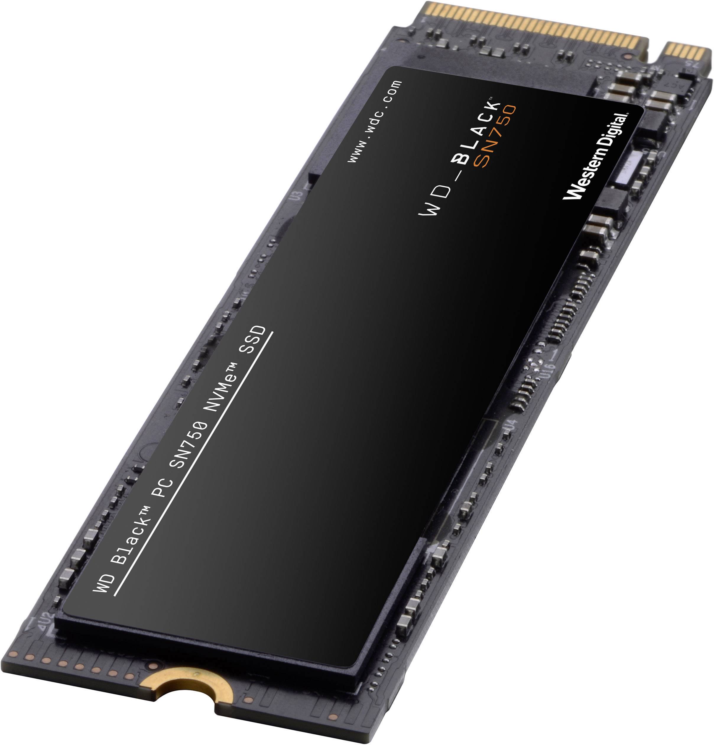 WD Black™ SN750 500 GB Interne M.2 PCIe NVMe SSD 2280 M.2 NVMe PCIe 3.0 x4 Retail WDS500G3X0C-00SJG0