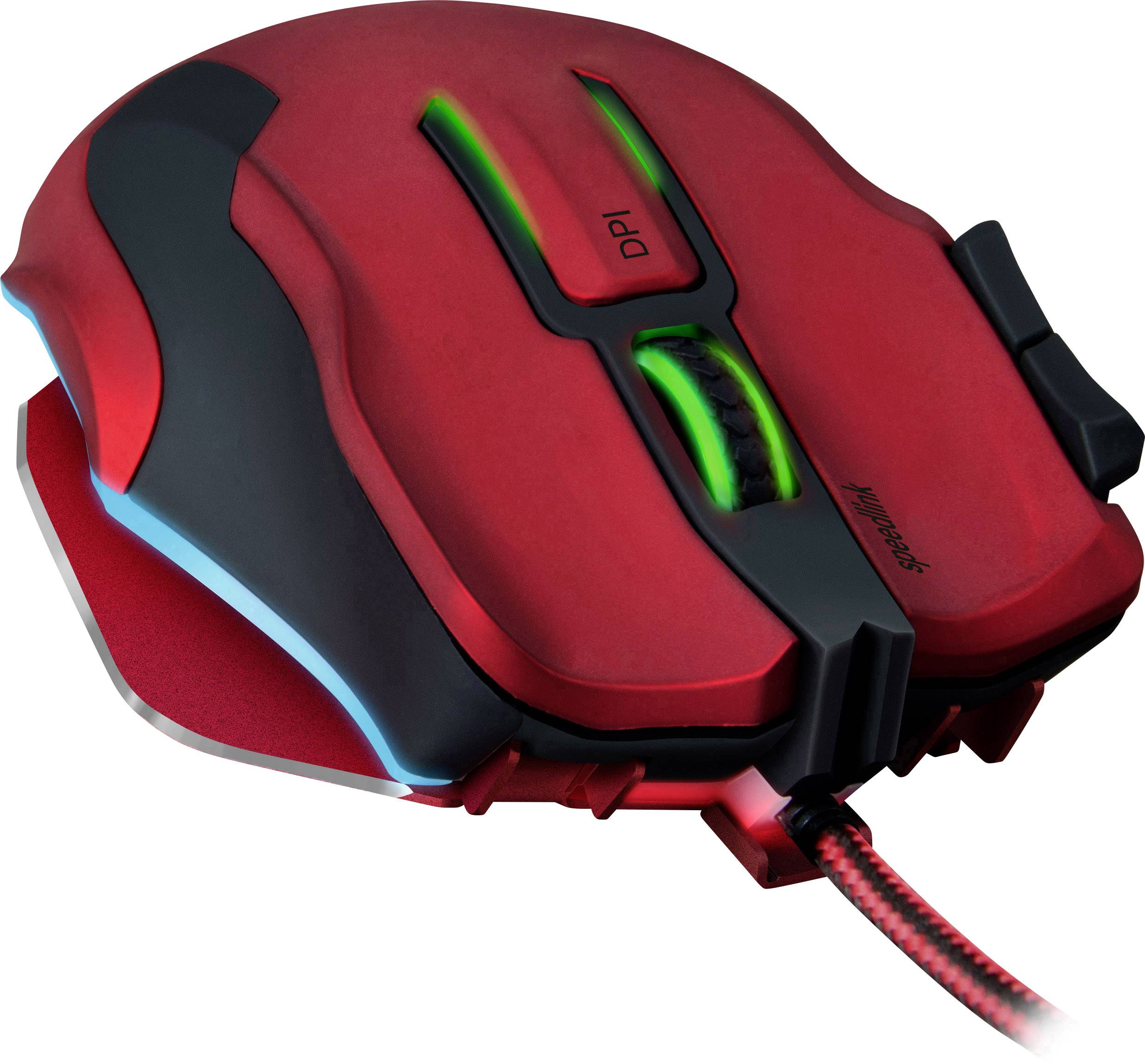 SpeedLink Omnivi Gaming-Maus USB Optisch Rot, Schwarz 10 12000 dpi Integrierter Profilspeicher, Beleuchtet