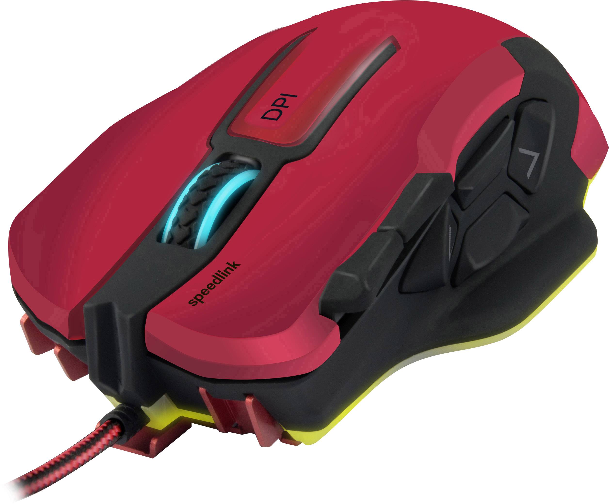 SpeedLink Omnivi Gaming-Maus USB Optisch Rot, Schwarz 10 12000 dpi Integrierter Profilspeicher, Beleuchtet