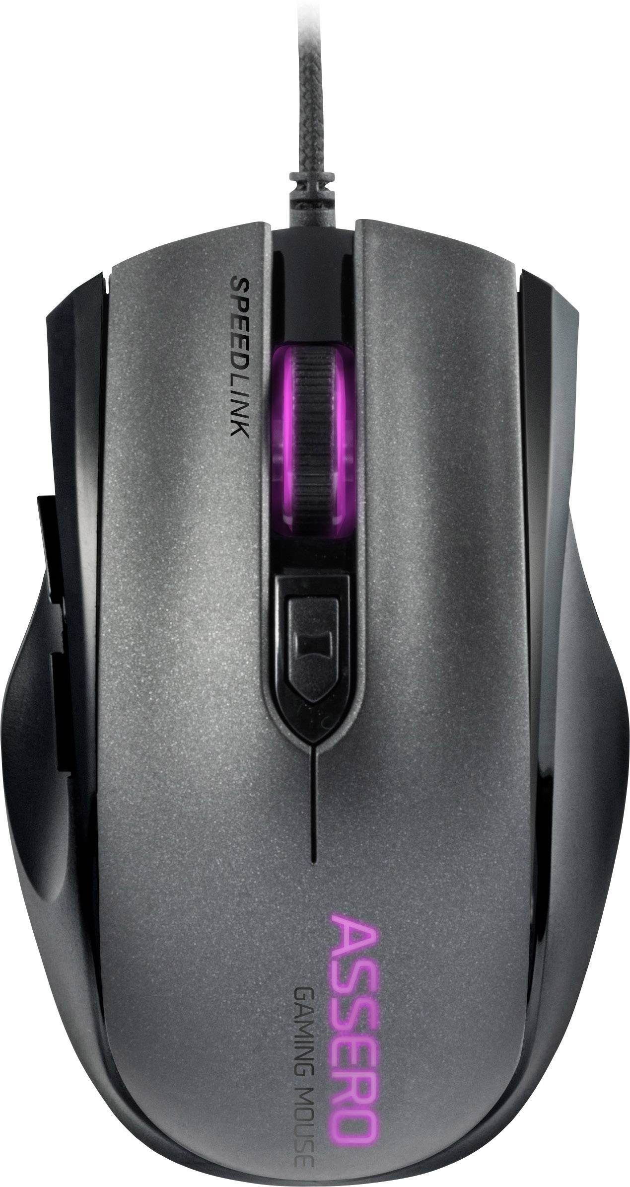 SpeedLink Assero USB Gaming-Maus Optisch Beleuchtet Schwarz, Grau