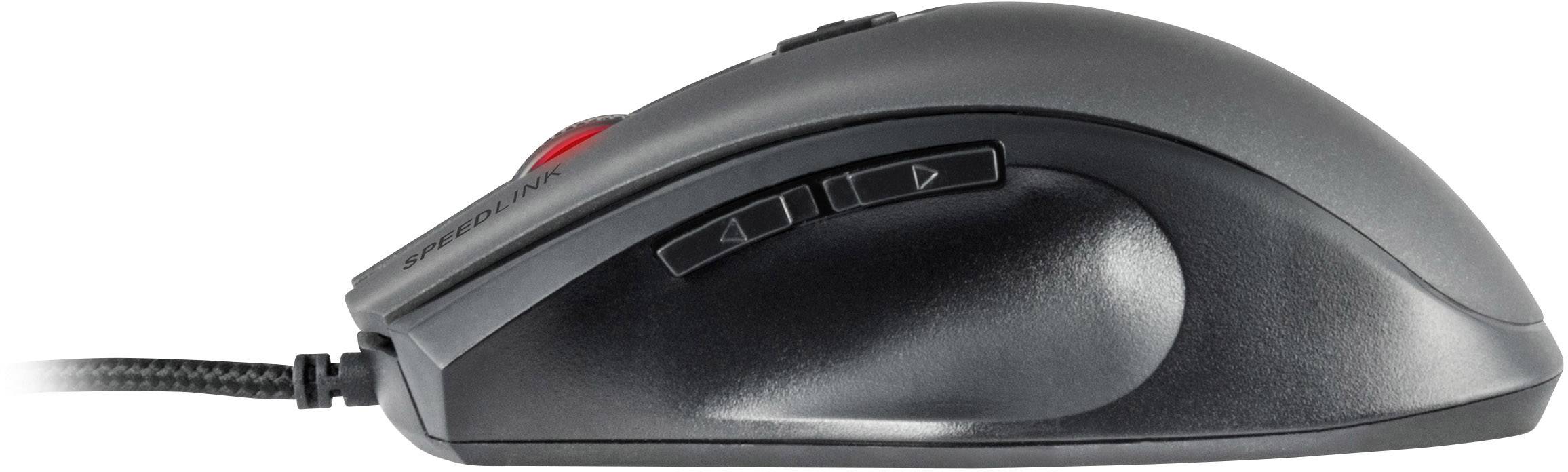 SpeedLink Assero USB Gaming-Maus Optisch Beleuchtet Schwarz, Grau