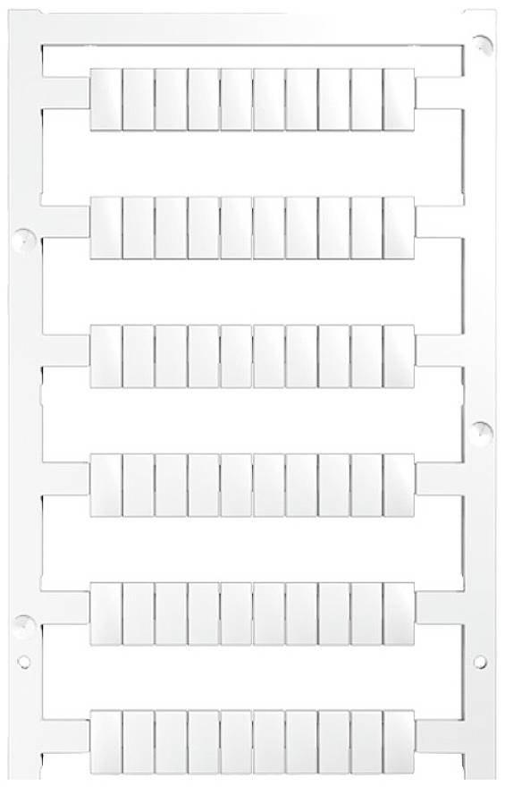 Ein weißer Netzwerk-Patch-Panel-Einsatz mit Platz für fünf Reihen modularer Ports. Geeignet zur Organisation von Kabelverbindungen.
